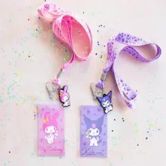Surreal Entertainment Sanrio My Melody And Kuromi Lanyards With ID Badge Holders and Charms | Set of 2