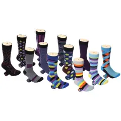 Mio Marino - Men's Retro Collection Dress Socks 12 Pack