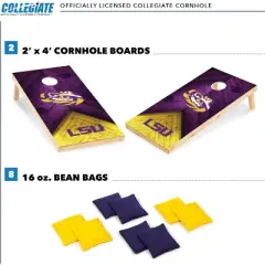 NCAA LSU Tigers 2'x4' Wood Cornhole Set