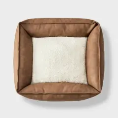 Cuddler Faux Leather Bolster Dog Bed - Boots & Barkley&trade;