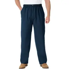 KingSize Men's Big & Tall Knockarounds Full-Elastic Waist Pants in Twill or Denim