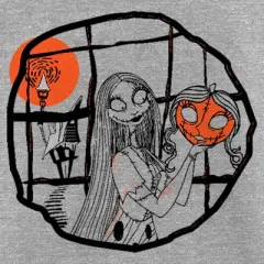 Girl's The Nightmare Before Christmas Halloween Sally Pumpkin Sketch T-Shirt