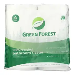 Green Forest 100% Recycled Bathroom Tissue 2-Ply 198 Sheets - Case of 24/4 ct