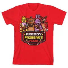 Freddy Fazbear Horror Video Game Red Short Sleeve Shirt