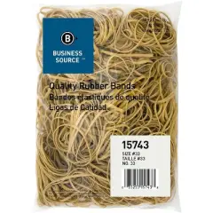 Business Source Rubber Bands Size 33 1 lb./BG 3-1/2"x1/8" Natural Crepe 15743