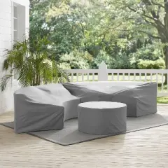 Crosley Catalina 3pc Furniture Cover Set: Protective Vinyl for Outdoor Sectionals & Table