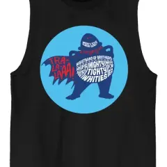 Captain Underpants Mighty Tighty Whities Crew Neck Sleeveless Black Men's Tank Top