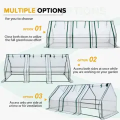 EAGLE PEAK Tunnel Greenhouse, Portable 96"x36"x36", Bubble Film Cover, White