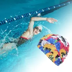 Unique Bargains Nylon Ink Style Swimming Cap Assorted Color 1 Pc