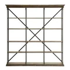86.5" Corbett Large Bookcase Brown - Treasure Trove Accents