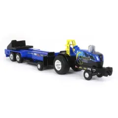1/64 New Holland "Midnight Blue" Pulling Tractor with Pulling Sled, 37940-2