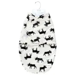 Hudson Baby Infant Boy Plush Faux Fur Swaddle Wrap, Moose, 0-3 Months