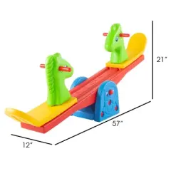 Toy Time Kids' Indoor and Outdoor Teeter Totter With Easy-Grip Handles
