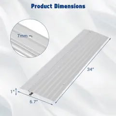 Door Ramp, Threshold Ramp 4'' Rise - 320kg Capacity Aluminum Floor Transition Strip for Wheelchair, Scooter, Motorhome, Pets, Truck