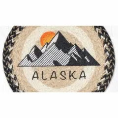 Earth Rugs Alaska Printed Round Jute Trivet 10"x10" Rustic Hot Pad