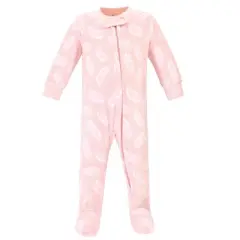 Hudson Baby Infant Girl Fleece Zipper Sleep and Play 2pk, Swan