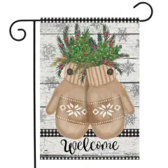 Briarwood Lane Garden Flag 12x18 For Outdoor Farmhouse Mittens Winter For Winter Garden Flag Flags For Outside
