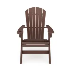 Brown Adirondack Chair &uml;C Sturdy HDPE Poly Lumber for Poolside, Patio, and Garden Relaxation