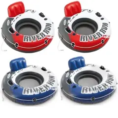 Intex River Run 4-Pack 2 Fire Red River Run and 2 Blue River Run 53" Lounge