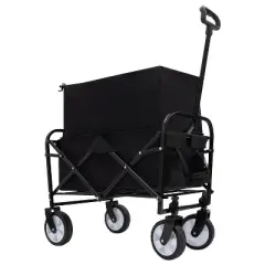 Kumasinova Wagons Carts Foldable,Beach Wagon with 3PCS Plastic Liner Bag,Heavy Duty Utility Wagon Cart for Camping,Shopping,Sports,Garden,225lbs