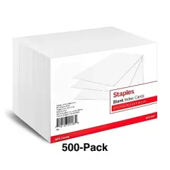 Staples Blank 4" x 6" Index Cards White 500/Pack (51011) 233502