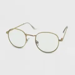 Women's Metal Round Blue Light Filtering Glasses - Wild Fable&trade; Gold