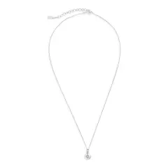 SHINE by Sterling Forever Sterling Silver CZ Disk Necklace