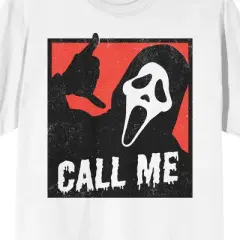 Ghostface Call Me Crew Neck Short Sleeve Men's White T-shirt