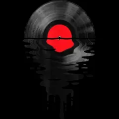 Junior's Design By Humans Vinyl Record Music LP Classic 80s Sunset By MinShop T-Shirt