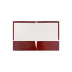 JAM Paper Glossy 2-Pocket Presentation Folder Red 50/Box V0312403C