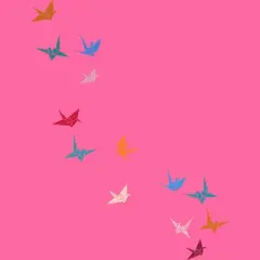 Women's Design By Humans Flying Paper Cranes Birds By Magnussons Racerback Tank Top