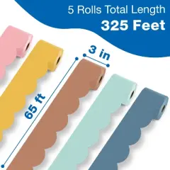 Carson Dellosa Education 65' Modern Boho 5 Pack Rolled Bulletin Board Border Set (5 rolled borders)