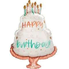 LoonBalloon Shape Birthday Happy Cake Day Shaped balloon with 4 latex balloons
