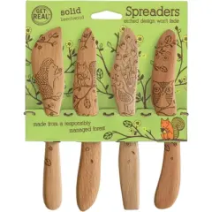 Talisman Designs Beechwood Spreaders, Woodland Collection, Set of 4