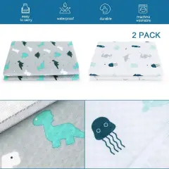 Biloban-2 Pack Splat Mats - Baby/Toddler 100% Waterproof Tablecloth，High Chair Mat Floormat， Platmat 2 Pack  with Cute Print