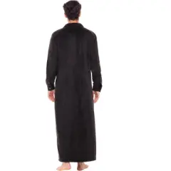 Men's Long Duster Ranch House Coat, Durable Anti-Pill Fleece Robe for Winter
