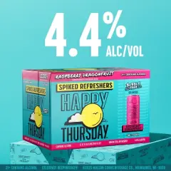 Happy Thursday Raspberry Dragonfruit Spiked Refresher - 12pk/12 fl oz Cans