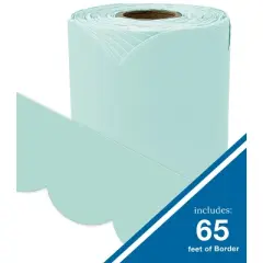 Carson Dellosa Education 65' Sea Glass Green Rolled Scalloped Bulletin Board Borders (1 roll)