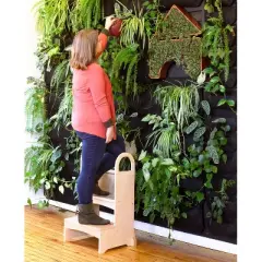 Guidecraft Kids' High-Rise Step-Up: Children's Wooden Kitchen Helper, Safety Toddler Tower and Learning Stool with Handles