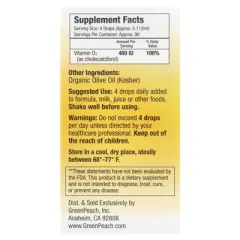 GreenPeach Infants & Kids + Adults, Vitamin D3, 400 IU, 0.34 fl oz (10 ml)