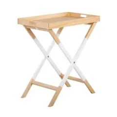 Remus Folding Tray Table Oak Brown/White - Universal Expert