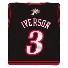 Sleep Squad Philadelphia 76ers Allen Iverson 60 x 80 Raschel Plush Jersey Blanket