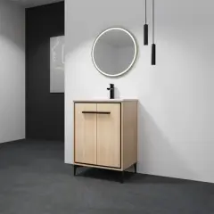 Single Sink Bathroom Vanity, With 2 Soft Closing Doors, Bathroom Vanity With Top Sink, Modern Bathroom Storage Cabinet