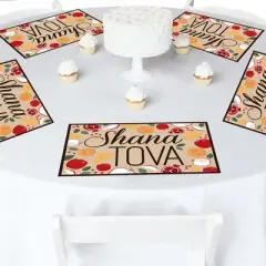 Big Dot of Happiness Rosh Hashanah - Party Table Decorations - New Year Placemats - Set of 16
