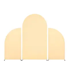 Arch Backdrop Stand Set of 3, Wedding Arch Cover, Double Sided Round Top, Half Moon Top Stretchy Backdrop, Birthday Parties, Baby Showers, Banquets