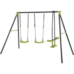 JANSNO Interesting Triple Children Metal Safe Swing Set for Age 3+