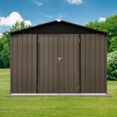 Metal garden sheds 8ft&iexcl;&Aacute;6ft outdoor storage sheds Brown + Black