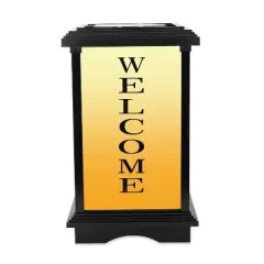 Techko Maid LED Solar 15.51" Welcome Home Small Decorative Outdoor Lantern Off-White/Yellow