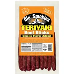 Buffalo Bills 7oz Teriyaki Ole Smokies (Beef Sticks) - Four 7oz Packs