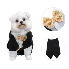 Unique Bargains Dog Tuxedo Black 1 Pc
